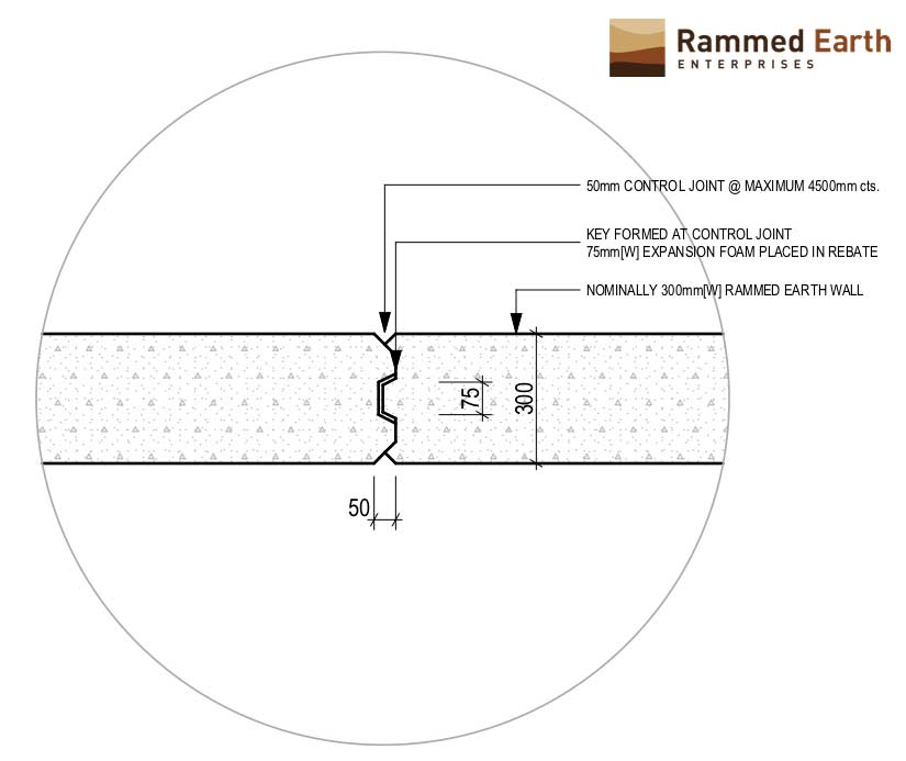 Articulation Join Detail for Rammed Earth Walls