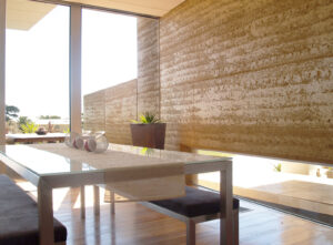 internal-rammed-earth-dining-room-feature-wall
