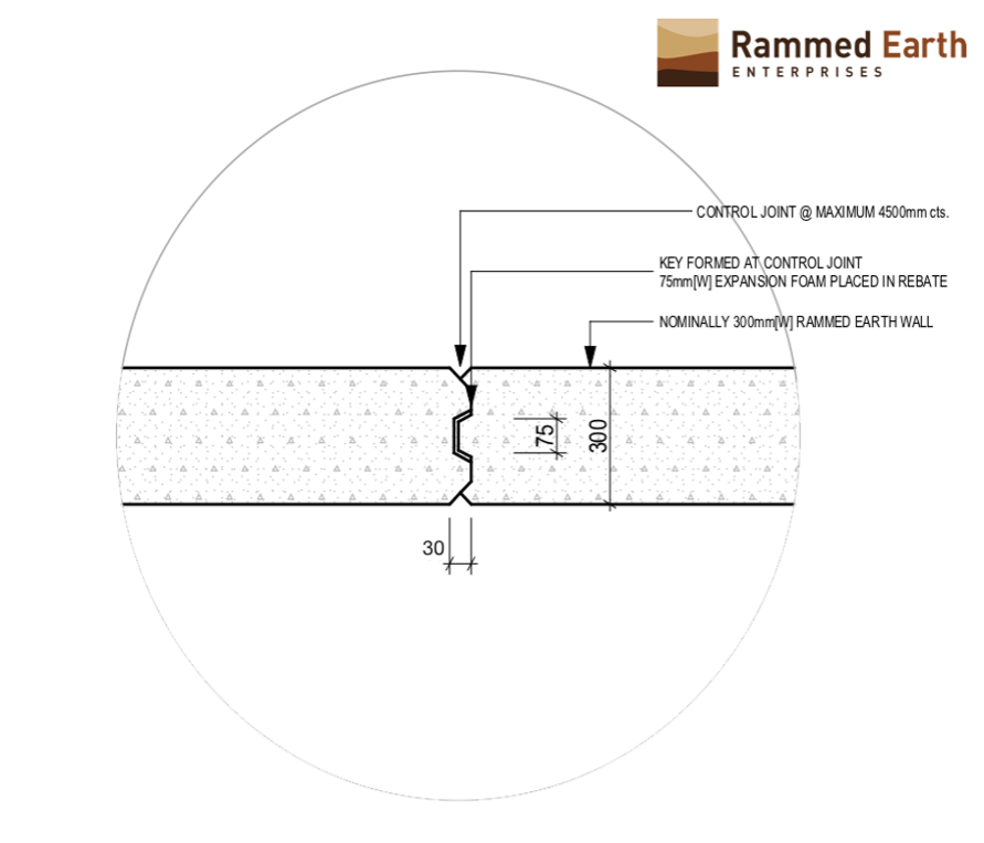 Articulation Join Detail for Rammed Earth Walls